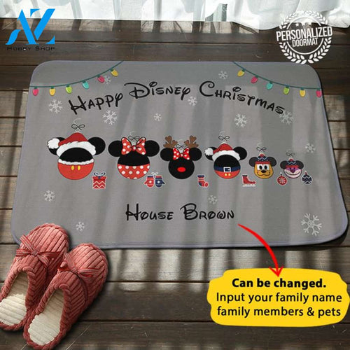 Sweet Christmas Personalized House Name Doormat