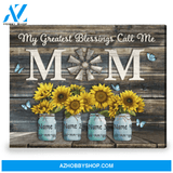 Sweet Gift For Mother My Greatest Blessings Max. 8 Names Personalized Canvas Print