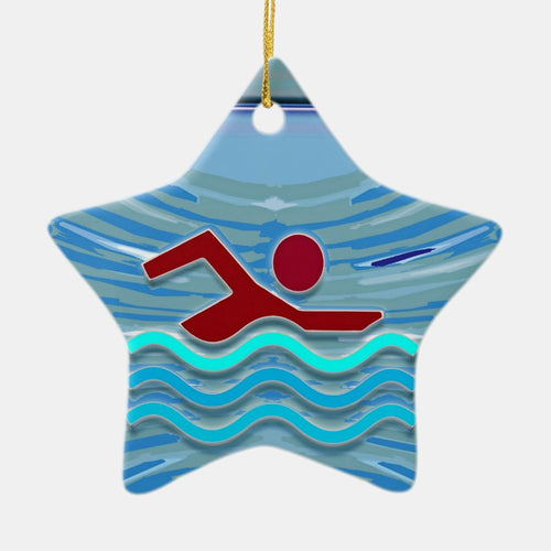Swim Club Swimmer Exercise Fitness Nvn254 Swimming Ceramic Ornament