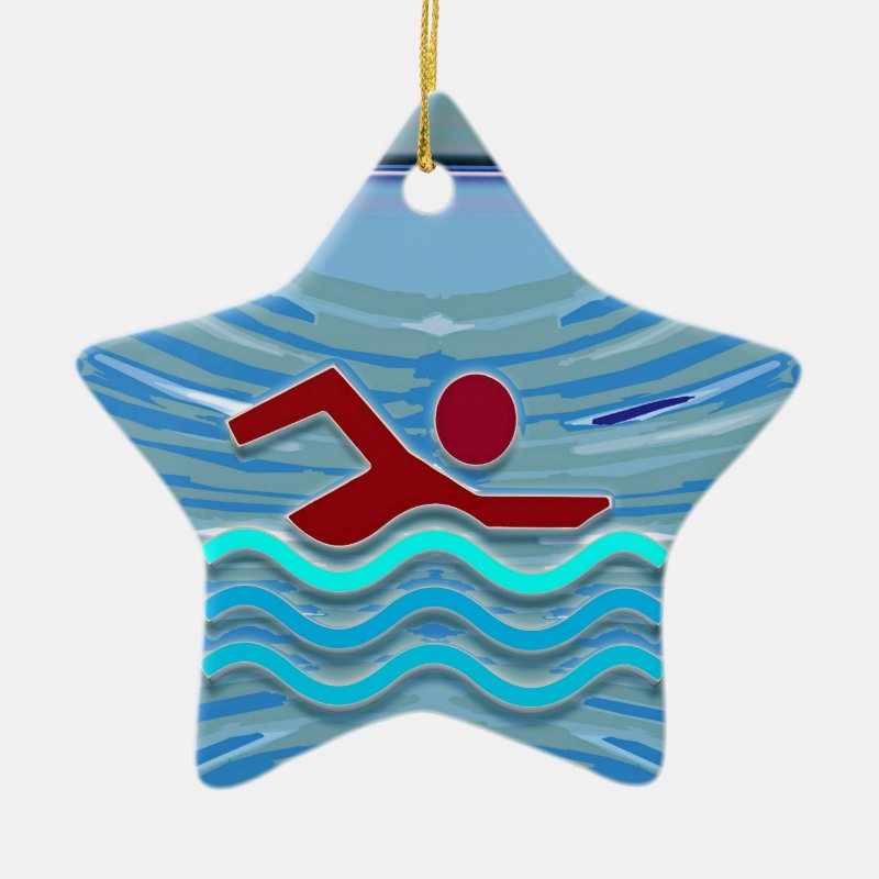 Swim Club Swimmer Exercise Fitness Nvn254 Swimming Ceramic Ornament