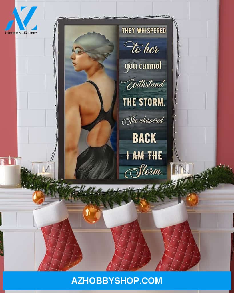 Swimmer I Am The Storm Vertical Canvas Wall Art, Wall Decor Visual Art