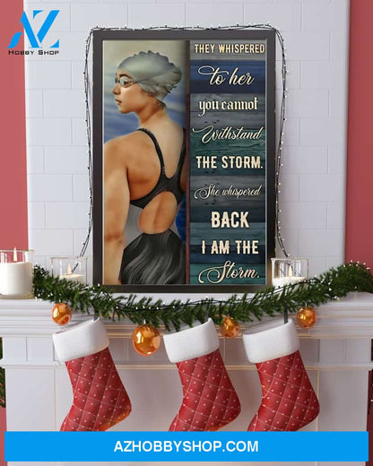 Swimmer I Am The Storm Vertical Canvas Wall Art, Wall Decor Visual Art