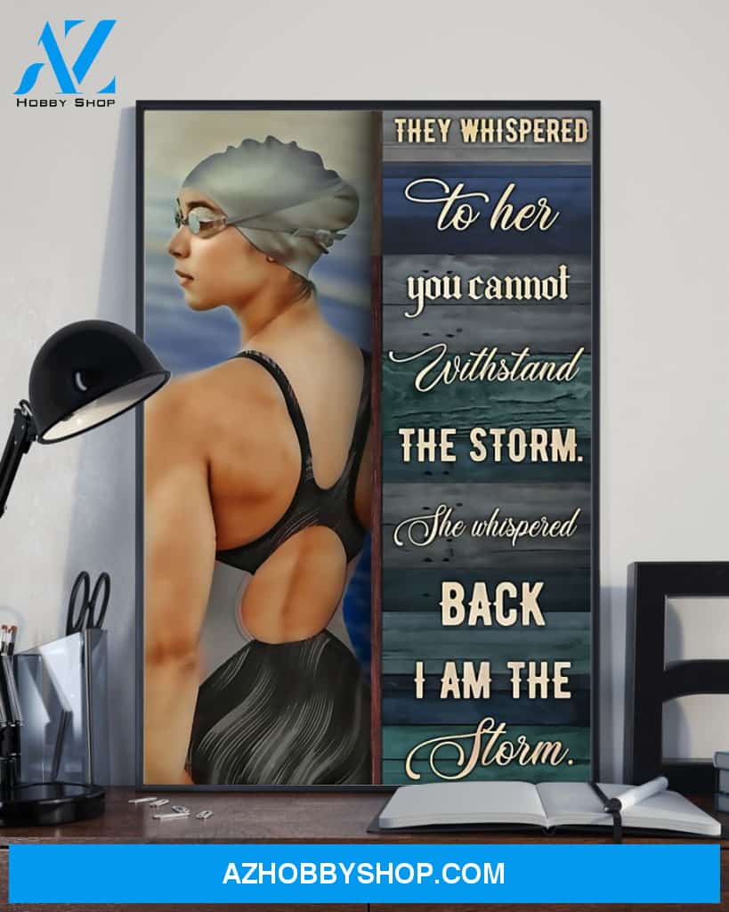Swimmer I Am The Storm Vertical Canvas Wall Art, Wall Decor Visual Art