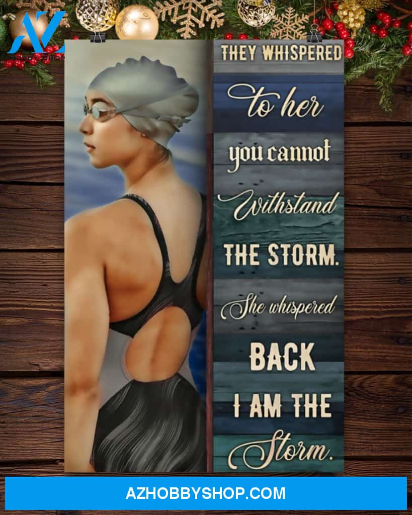 Swimmer I Am The Storm Vertical Canvas Wall Art, Wall Decor Visual Art