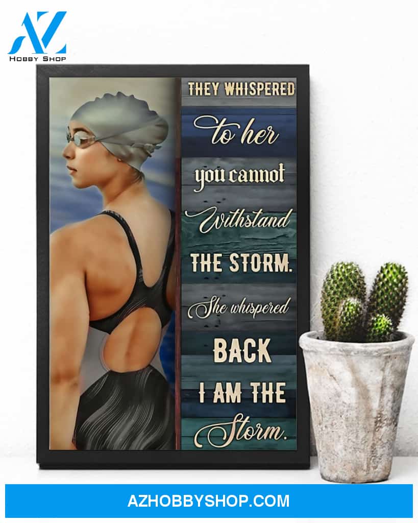 Swimmer I Am The Storm Vertical Canvas Wall Art, Wall Decor Visual Art