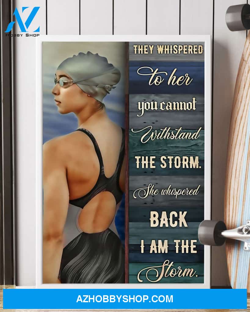 Swimmer I Am The Storm Vertical Canvas Wall Art, Wall Decor Visual Art