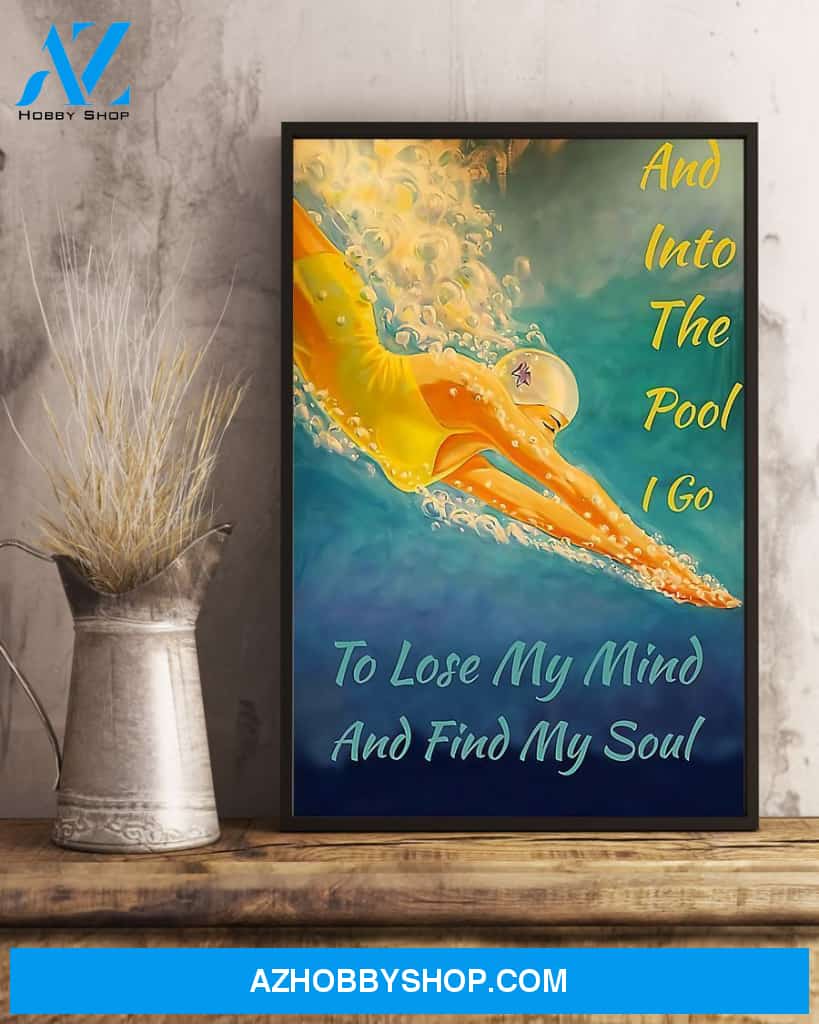 Swimming And Into The Pool Vertical Canvas Decor, Wall Decor Visual Art