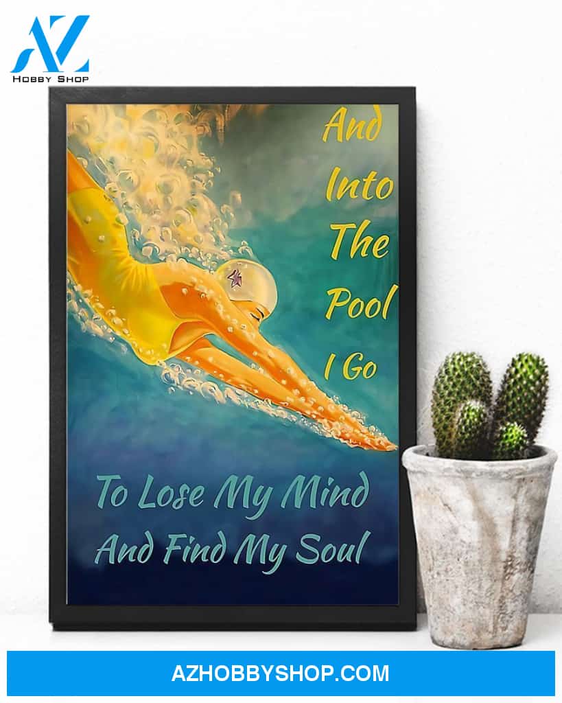 Swimming And Into The Pool Vertical Canvas Decor, Wall Decor Visual Art