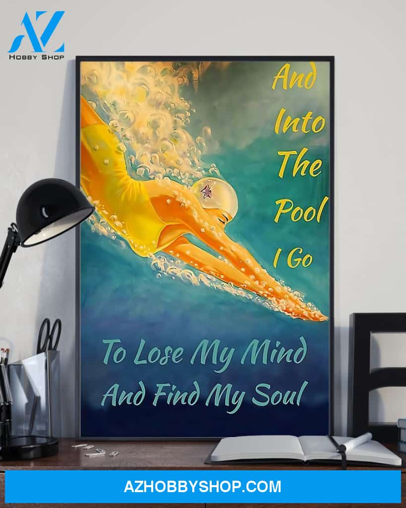 Swimming And Into The Pool Vertical Canvas Decor, Wall Decor Visual Art