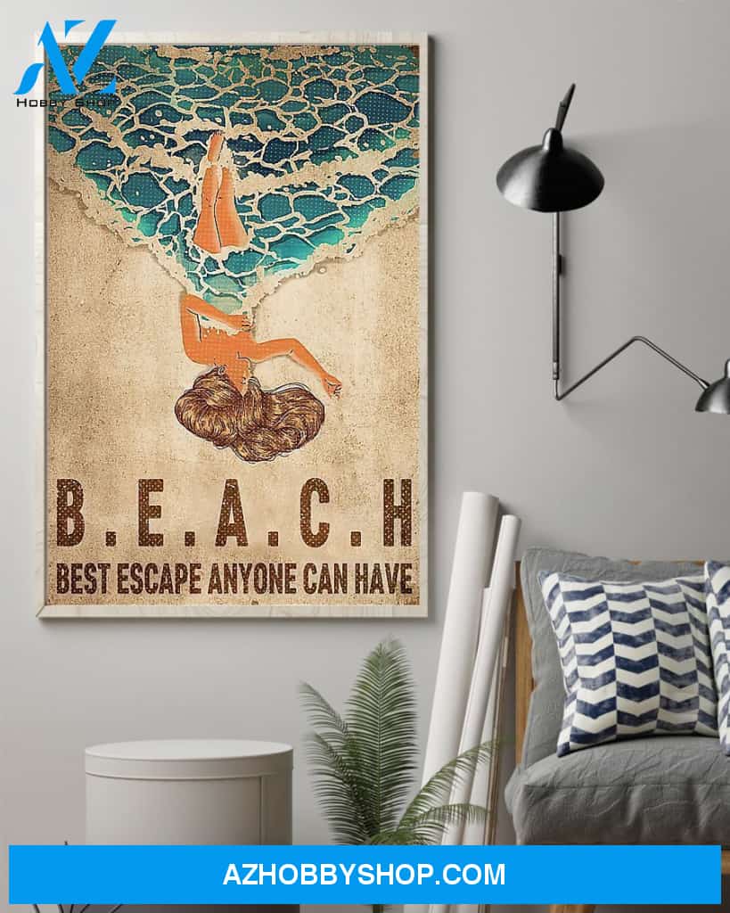 Swimming Best Escape Anyone Can Have Vertical Canvas Painting, Wall Decor Visual Art