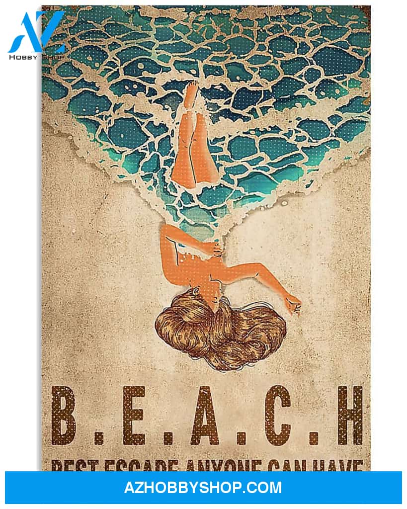 Swimming Best Escape Anyone Can Have Vertical Canvas Painting, Wall Decor Visual Art