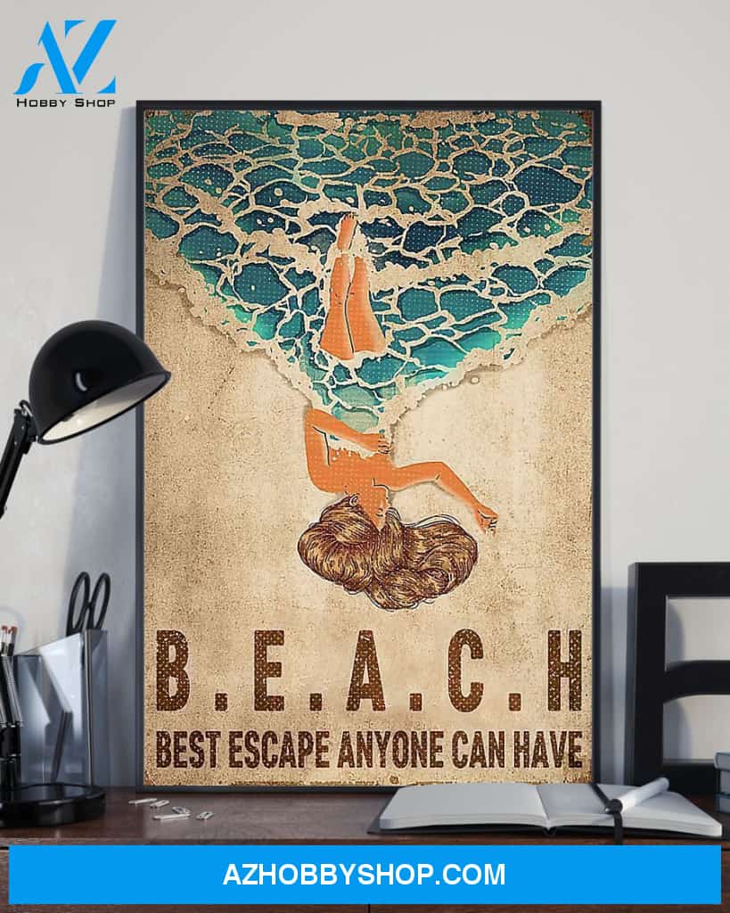 Swimming Best Escape Anyone Can Have Vertical Canvas Painting, Wall Decor Visual Art