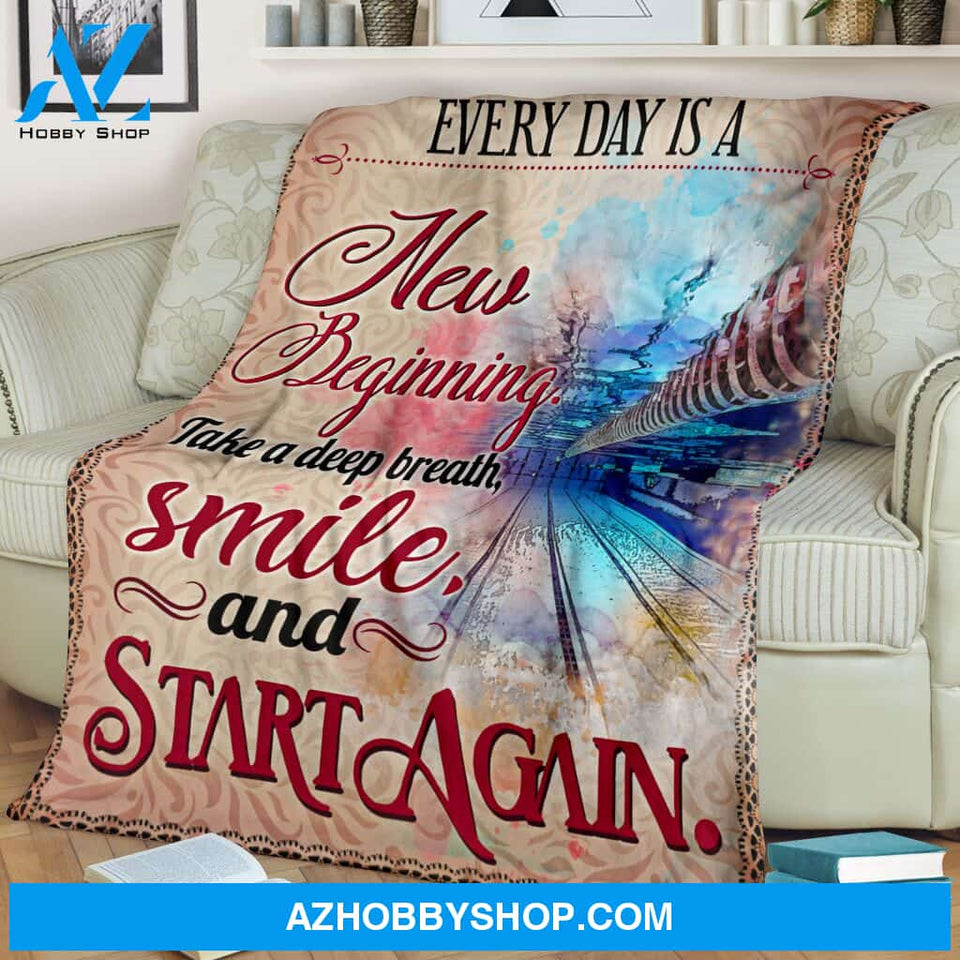 Swimming Everyday Is New Beginning Blanket Gift For Swimming Lovers Birthday Gift Home Decor Bedding Couch Sofa Soft and Comfy Cozy