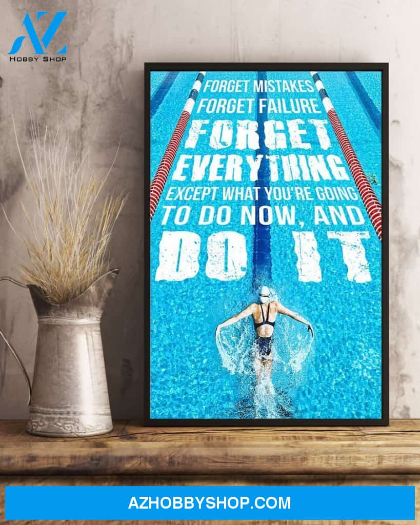 Swimming Forget Mistakes Vertical Canvas Wall Art, Wall Decor Visual Art