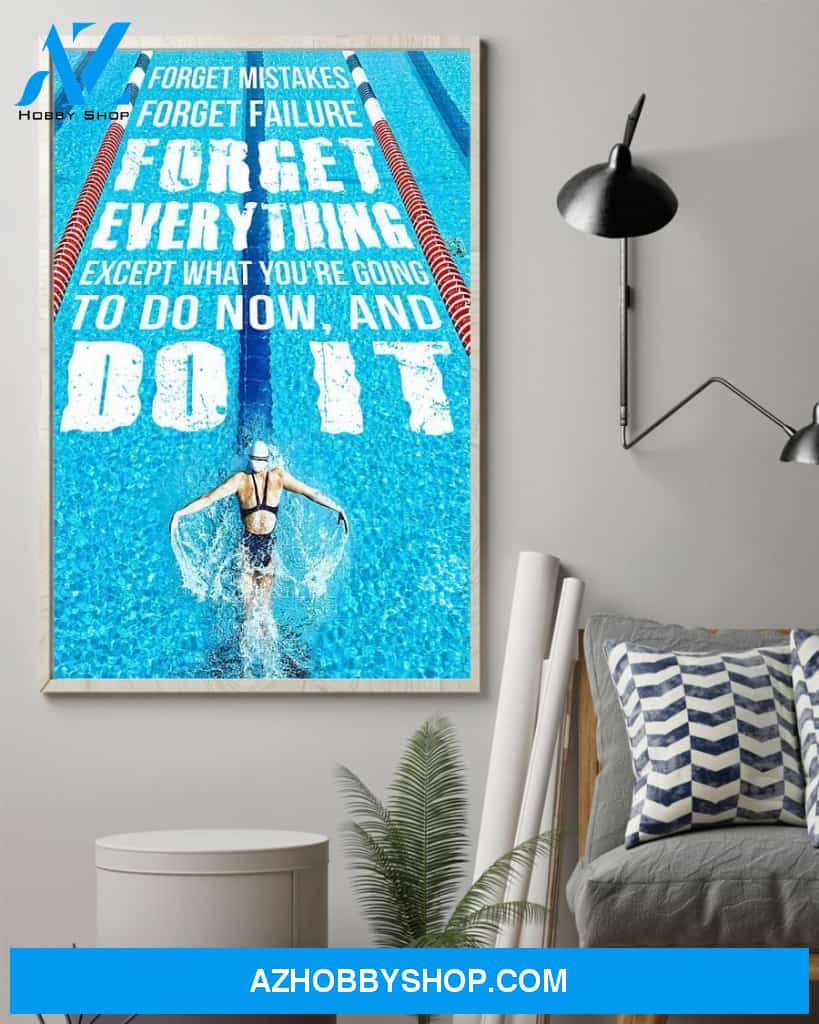 Swimming Forget Mistakes Vertical Canvas Wall Art, Wall Decor Visual Art