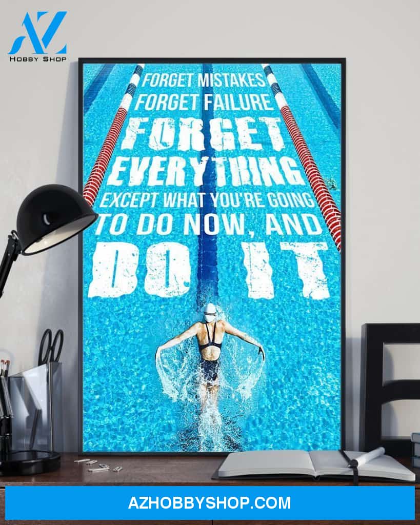 Swimming Forget Mistakes Vertical Canvas Wall Art, Wall Decor Visual Art