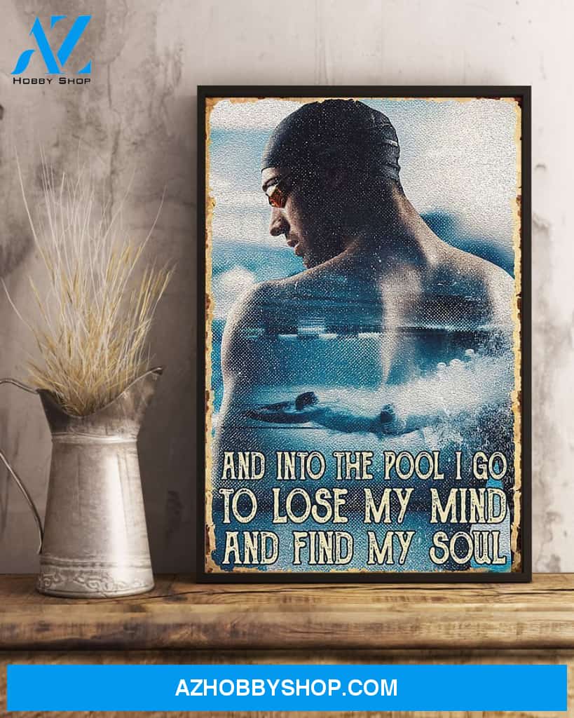 Swimming I Go To Lose My Mind And Find My Soul Vertical Canvas Decor, Wall Decor Visual Art