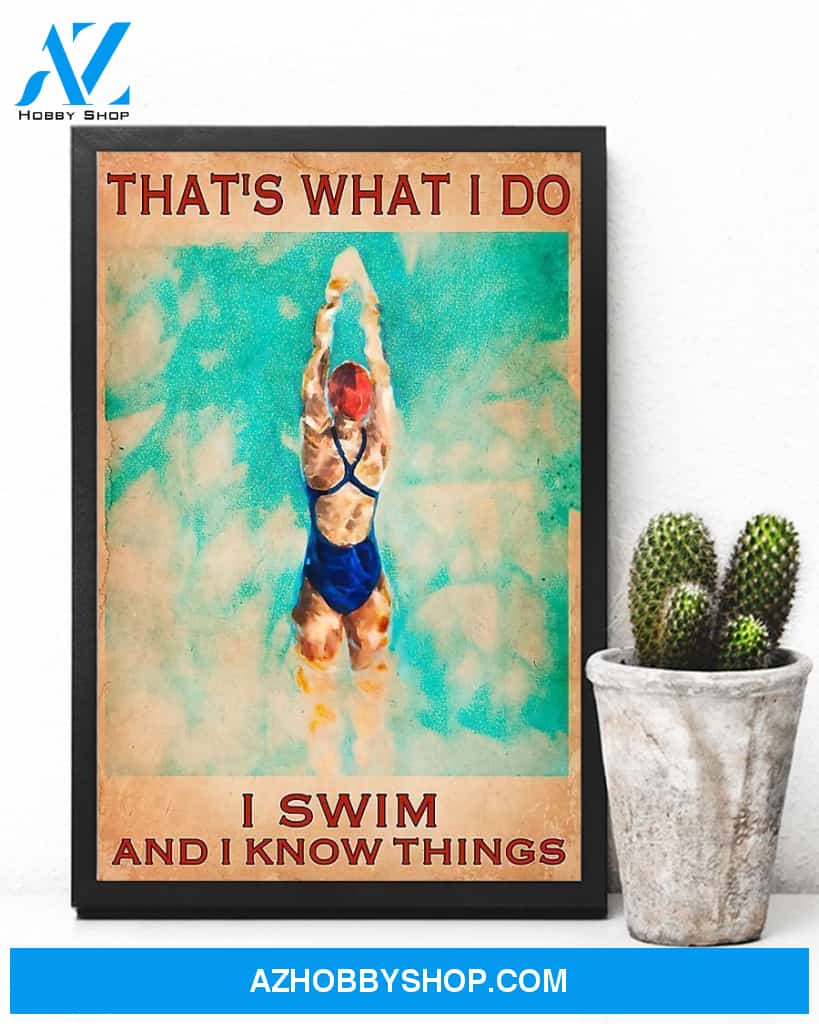 Swimming I Swim And I Know Things Vertical Canvas Wall Art, Wall Decor Visual Art