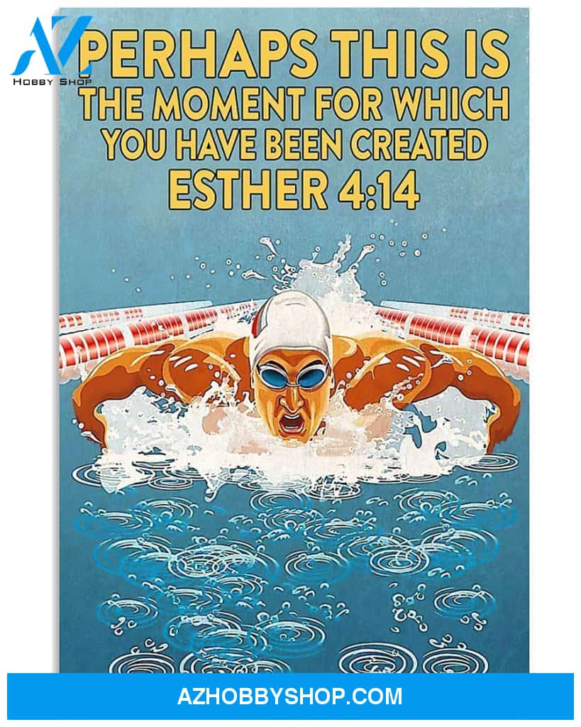 Top #46 Swimming Moment Vertical Canvas Wall Art, Wall Decor Visual Art