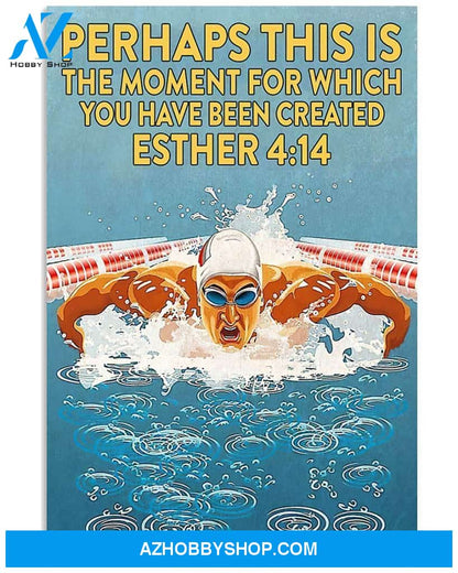 Top #46 Swimming Moment Vertical Canvas Wall Art, Wall Decor Visual Art