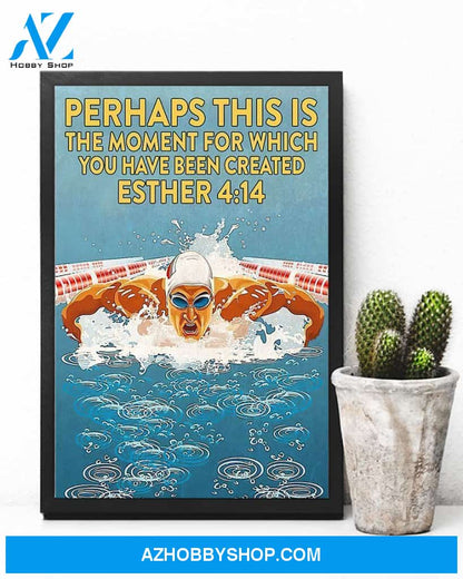 Swimming Moment Vertical Canvas Wall Art, Wall Decor Visual Art