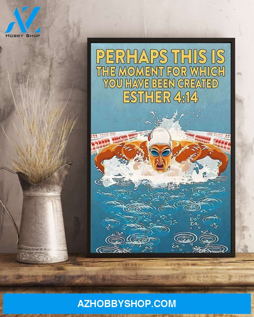 Top #46 Swimming Moment Vertical Canvas Wall Art, Wall Decor Visual Art