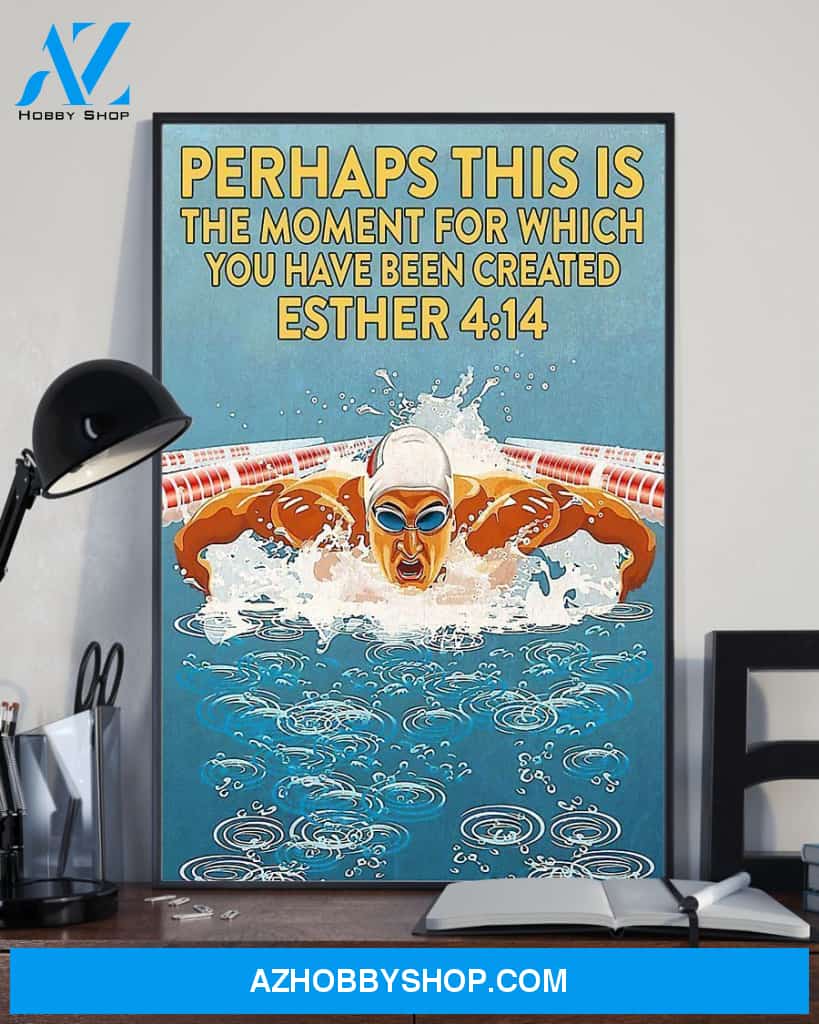 Top #46 Swimming Moment Vertical Canvas Wall Art, Wall Decor Visual Art