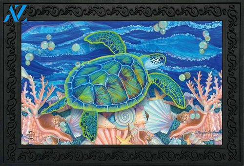 Swimming Sea Turtle Summer Doormat, New home gift, For Anniversary, Mother's day, Father's day, Birthday