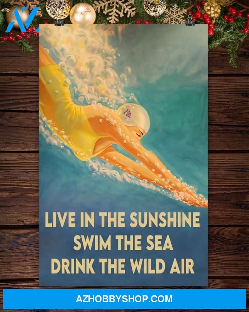 Swimming Swim The Sea Vertical Canvas Decor, Wall Decor Visual Art