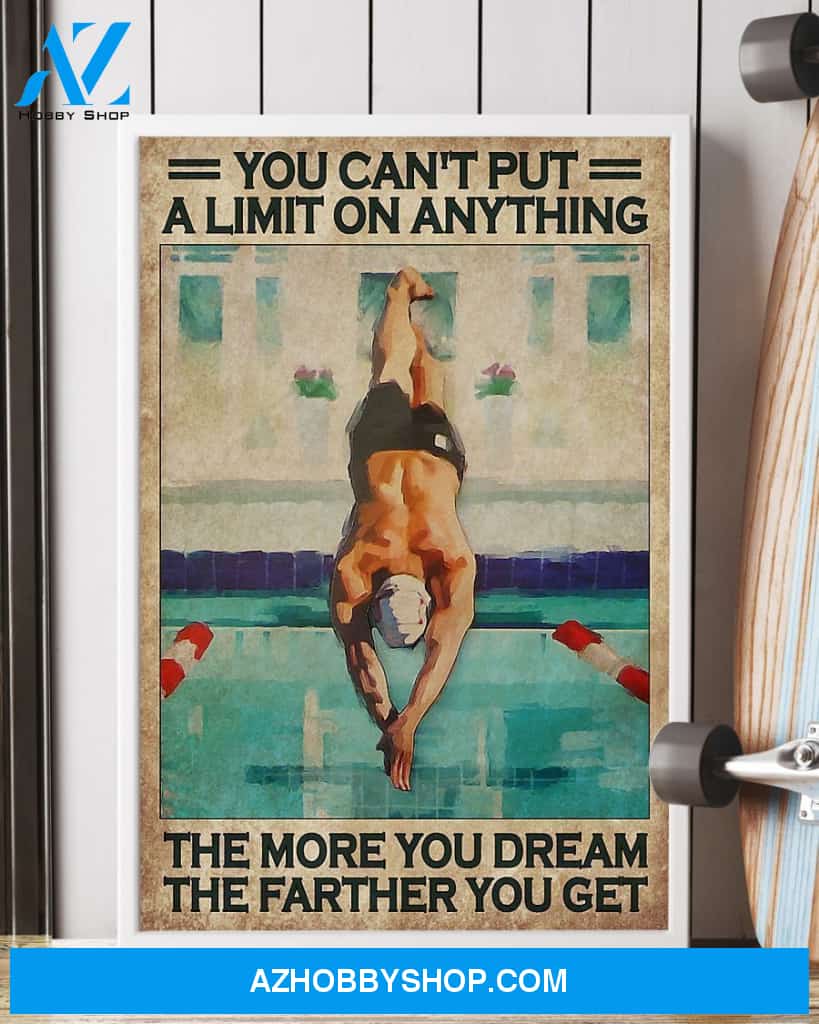Swimming The More You Dream The Farther You Get Vertical Canvas Decor, Wall Decor Visual Art