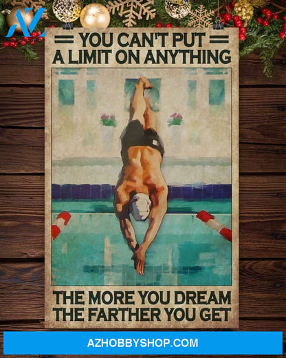Swimming The More You Dream The Farther You Get Vertical Canvas Decor, Wall Decor Visual Art