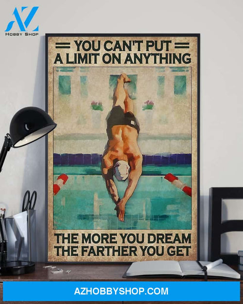 Swimming The More You Dream The Farther You Get Vertical Canvas Decor, Wall Decor Visual Art