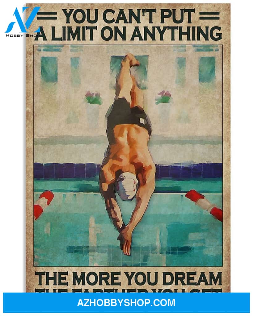 Swimming The More You Dream The Farther You Get Vertical Canvas Decor, Wall Decor Visual Art