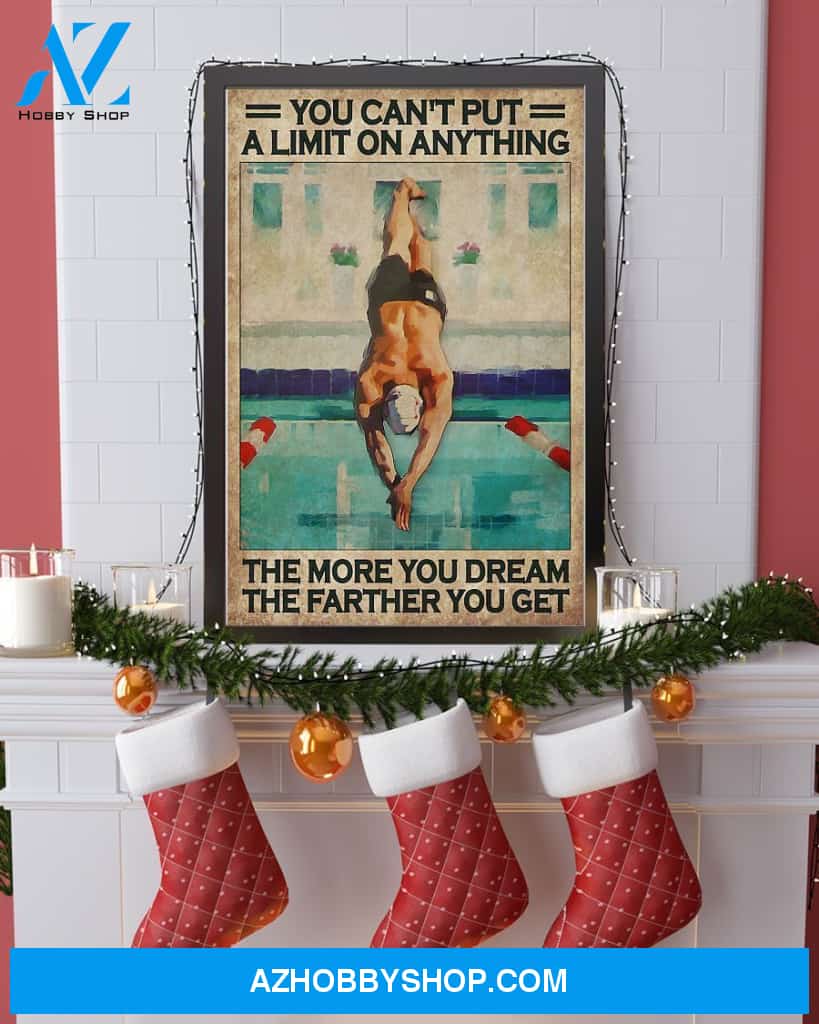 Swimming The More You Dream The Farther You Get Vertical Canvas Decor, Wall Decor Visual Art