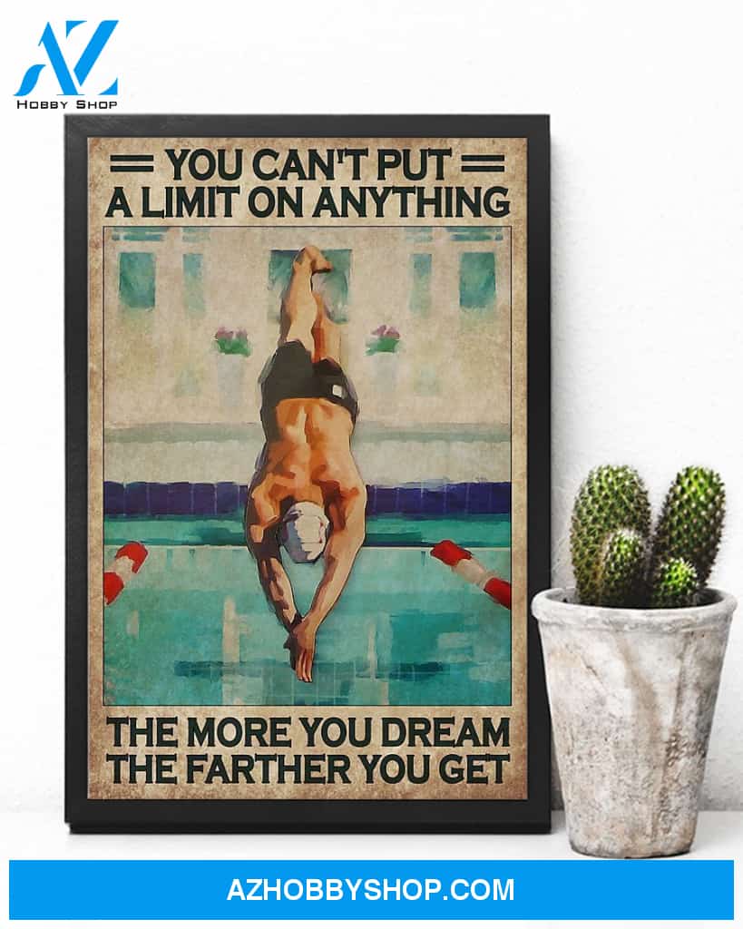 Swimming The More You Dream The Farther You Get Vertical Canvas Decor, Wall Decor Visual Art