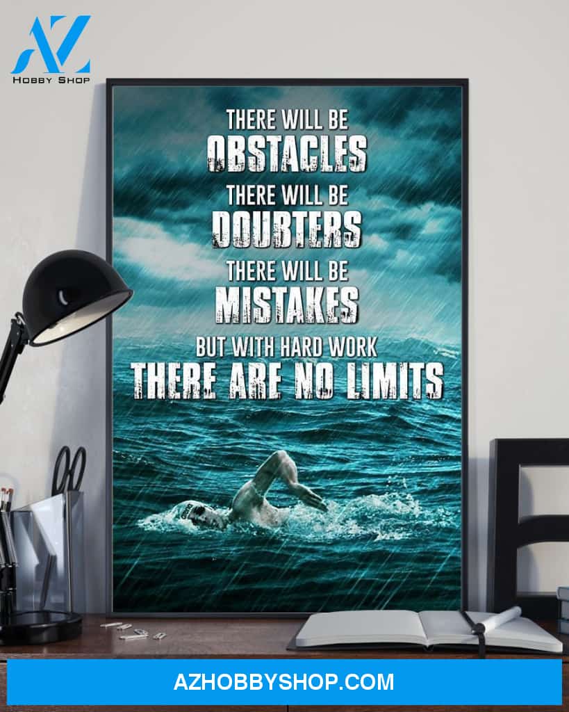 Swimming There Are No Limits Vertical Canvas Wall Art, Wall Decor Visual Art