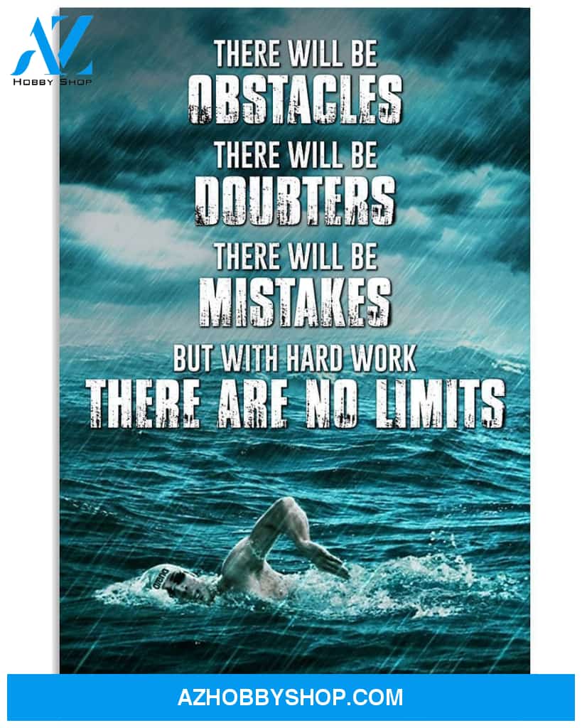 Swimming There Are No Limits Vertical Canvas Wall Art, Wall Decor Visual Art