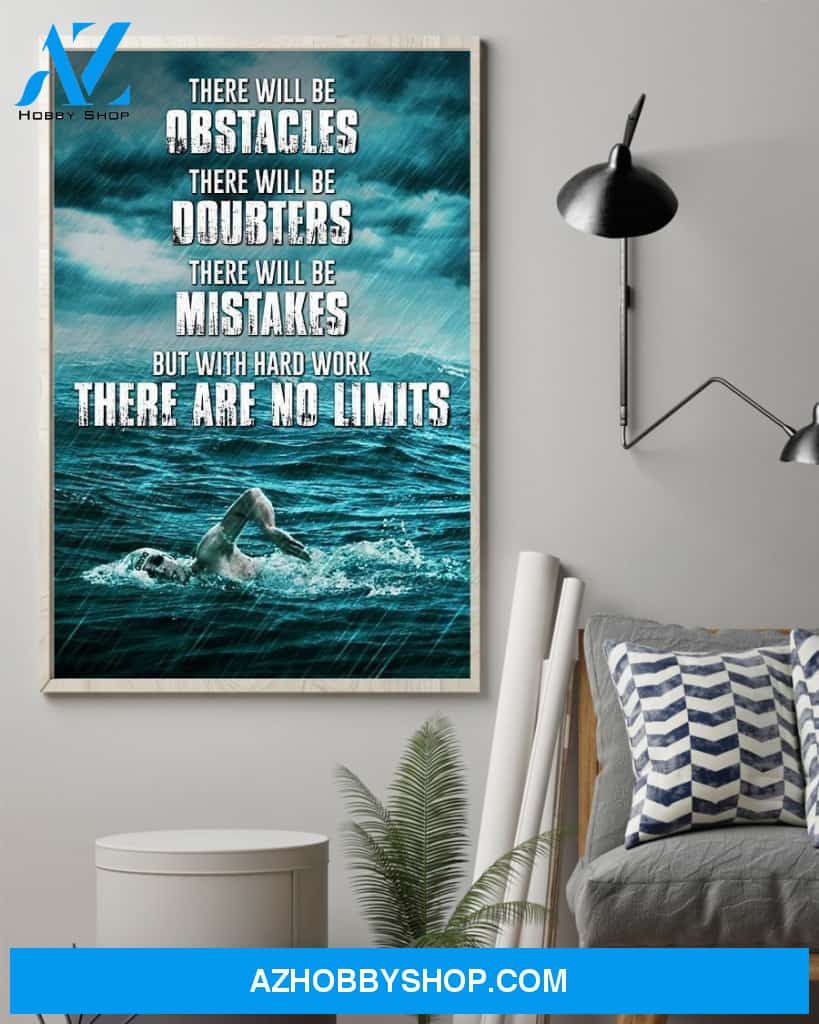 Swimming There Are No Limits Vertical Canvas Wall Art, Wall Decor Visual Art