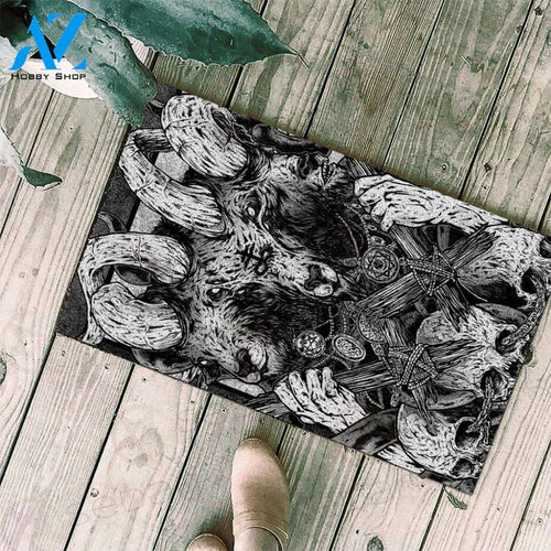 Symbol Satan 3 Heads Doormat | Welcome Mat | House Warming Gift