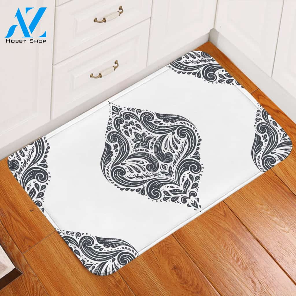 Symmetrical Swirl Style Door Mat