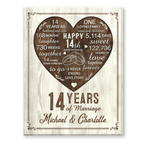 14th Year Anniversary Gift, 14th Wedding Anniversary Gift For Husband, 14 Year Anniversary Gift For Wife