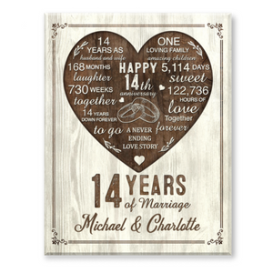 14th Year Anniversary Gift, 14th Wedding Anniversary Gift For Husband, 14 Year Anniversary Gift For Wife