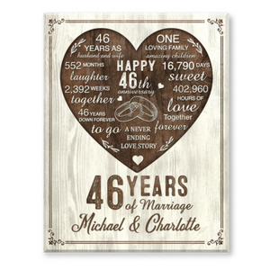 46th Year Anniversary Gift, 46th Wedding Anniversary Gift For Husband, 46 Year Anniversary Gift For Wife