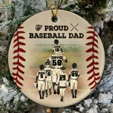 Personalized Christmas Proud Baseball, Best Baseball Dad Ever Ornament , Custom Friend , Bestie , Sister Ornament