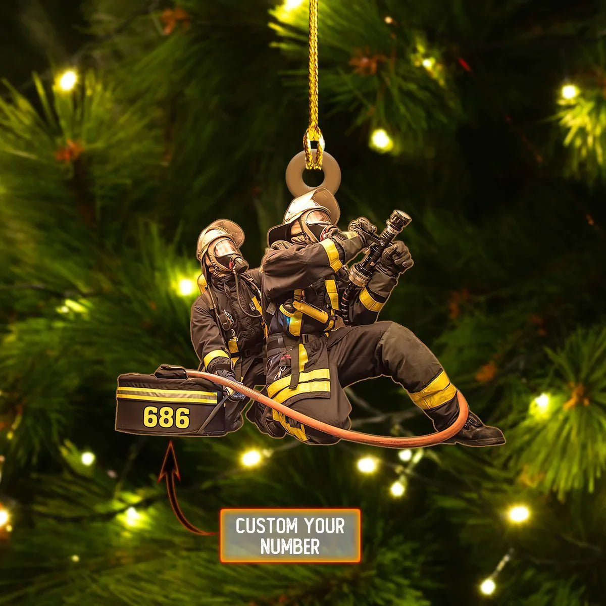 FIREFIGHTER - Shaped Ornament FIREFIGHTER 04 - ATM2K Car Ornament