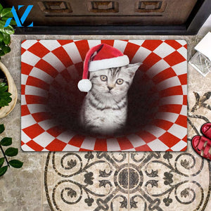 Tabby Christmas - Cat Doormat | Welcome Mat | House Warming Gift | Christmas Gift Decor