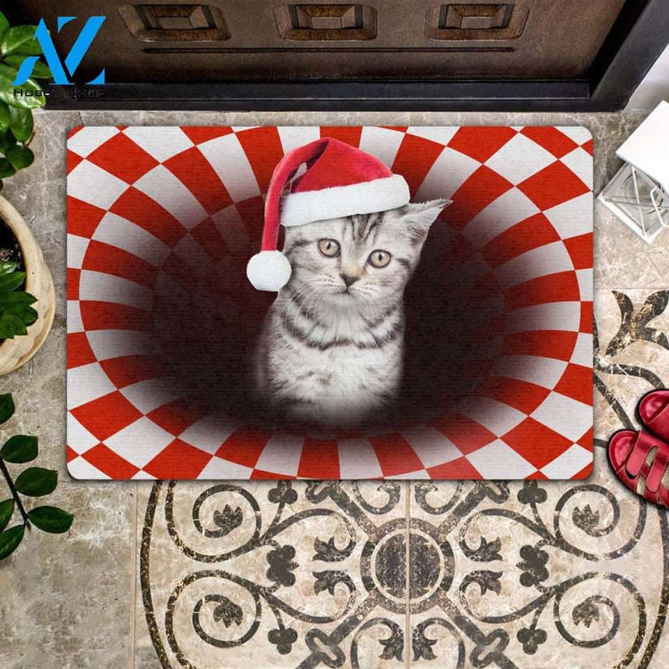 Tabby Christmas - Cat Doormat Welcome Mat House Warming Gift Home Decor Gift For Cat Lovers Funny Doormat Gift Idea