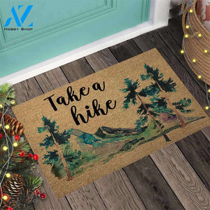 Take A Hike - Hiking Coir Pattern Print Doormat