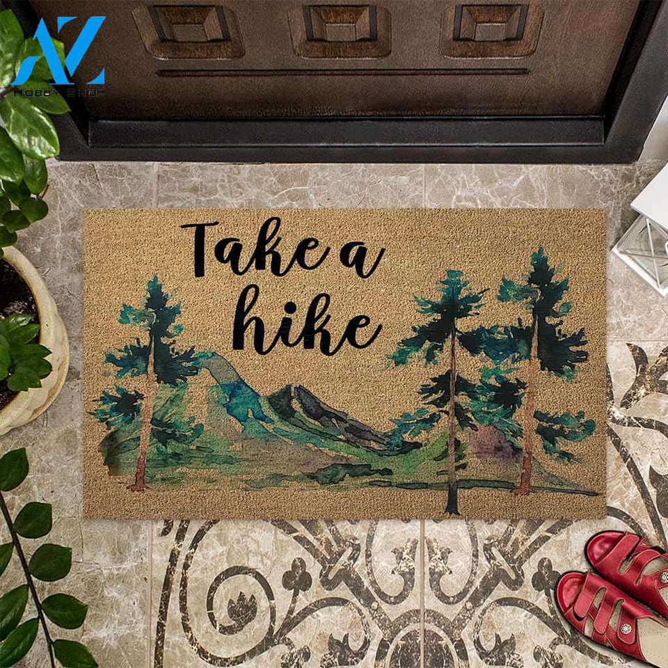 Take A Hike - Hiking Coir Pattern Print Doormat