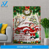 Personalized Canvas Take A Little Christmas With You Red Truck Santa Claus Wall Art For Christmas Gift Canvas Wall Art